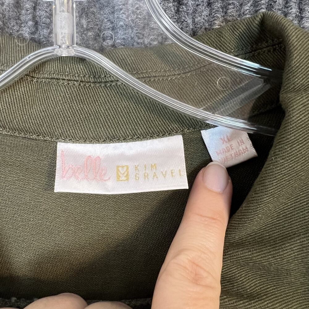 Belle by Kim Gravel Twill Jacket with Knit Back and Sleeve XL Olive Envy - Picture 6 of 11